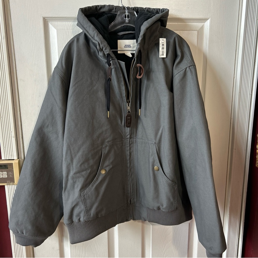 Amazon Essentials Gray Quilted Flannel Line Work Jacket Men's Size XL NWT